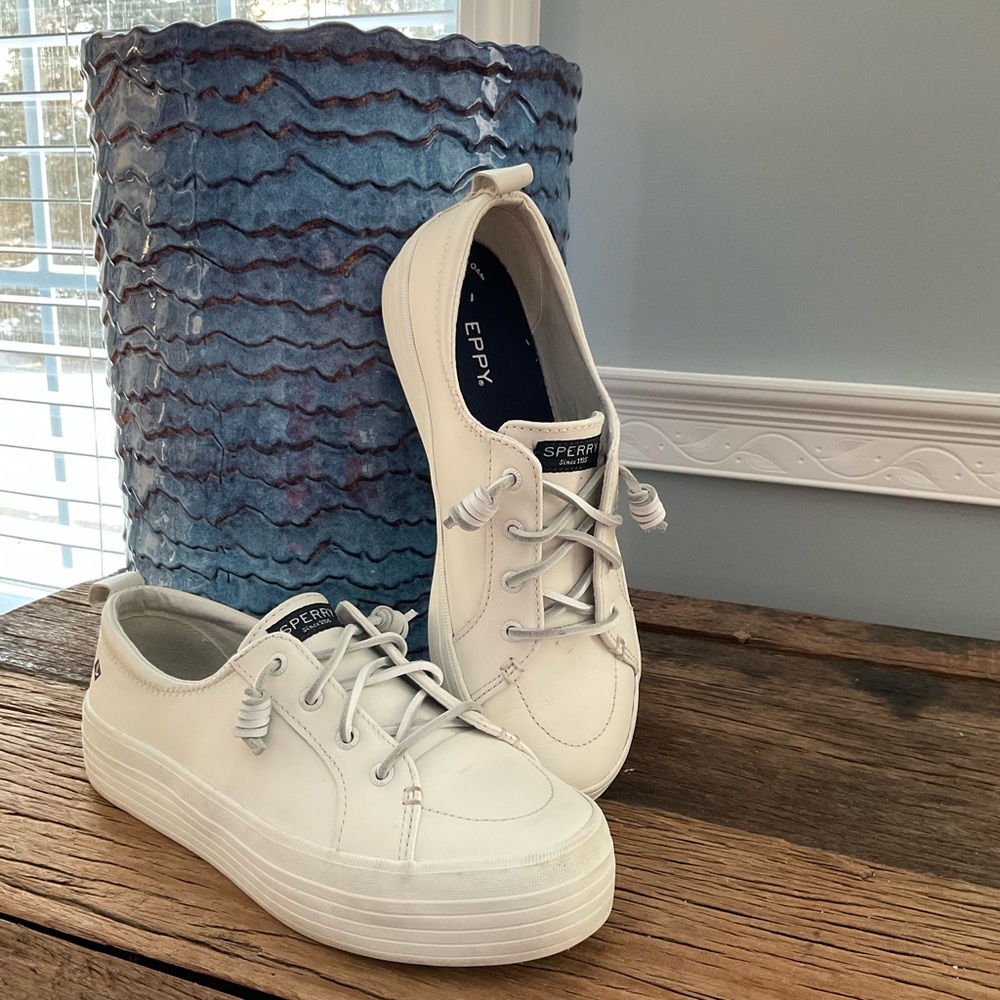 Sperry White Leather Sneakers